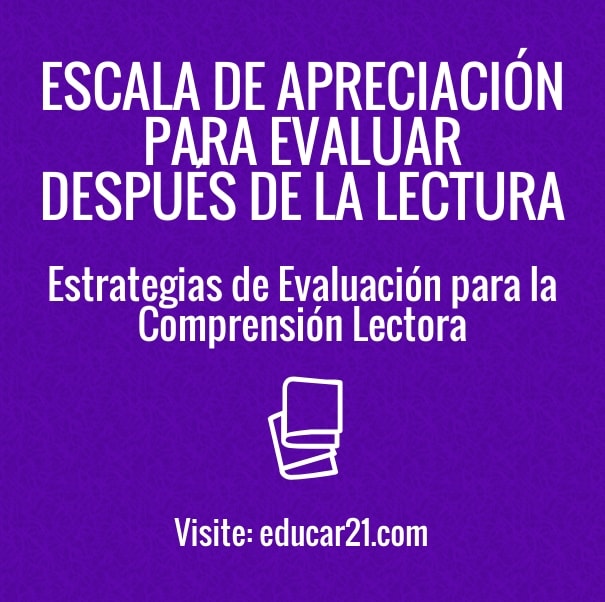 Escala de Apreciación para Evaluar Después de la Lectura