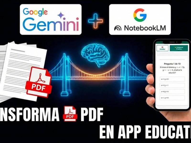 Convierte tus Clases en Apps – Guía para Docentes con Gemini y&nbsp;NotebookLM