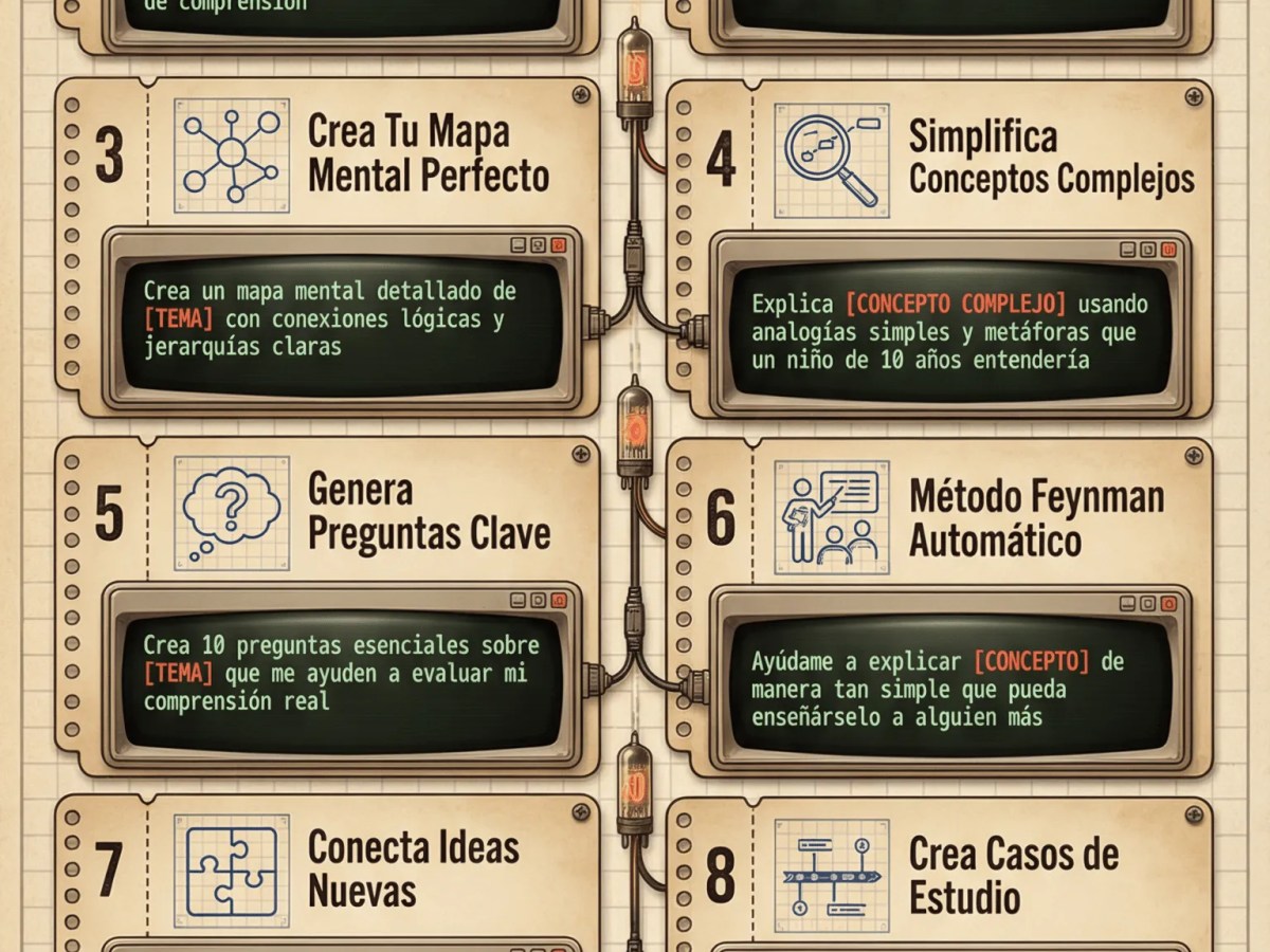 10 Prompts para Aprender Cualquier Tema 3 Veces Más Rápido con IA – Método 80/20 y Aprendizaje&nbsp;Acelerado