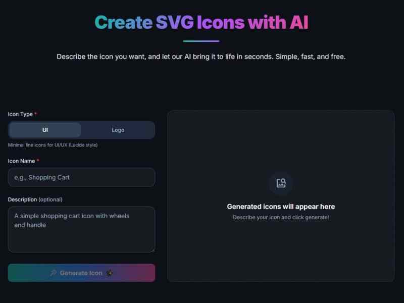 Generador de Iconos SVG con IA – Diseña Sin Esfuerzo para tu&nbsp;Clase