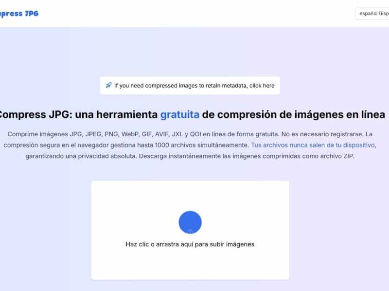 Compresor de Fotos Online Compress JPG – Optimiza Imágenes sin Pérdida de&nbsp;Privacidad