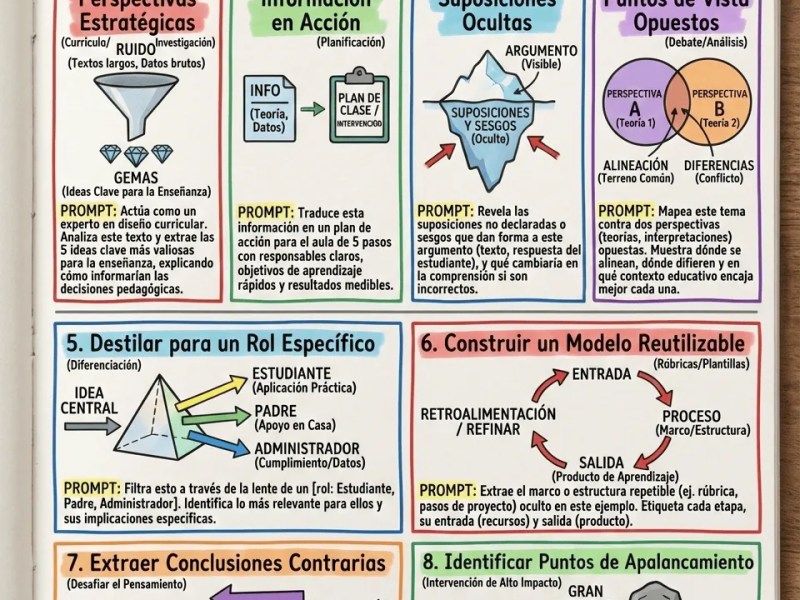 8 Estrategias de IA para Docentes – De la Información al Diseño Pedagógico&nbsp;Profundo