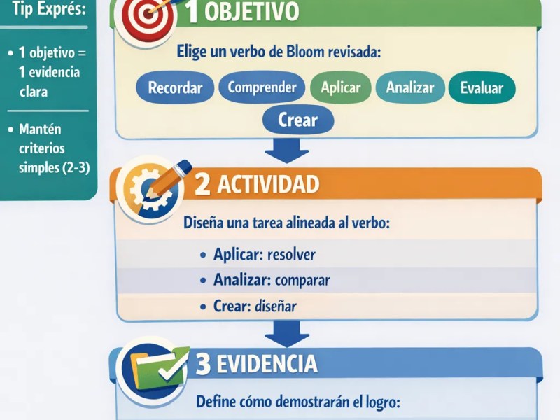 Planificación Exprés con Bloom – Cómo Diseñar Objetivos de Aprendizaje en 15&nbsp;Minutos