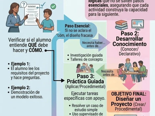 Andamiaje Cognitivo para Docentes – Mapa de los 4 Pasos para el Éxito del&nbsp;Alumno